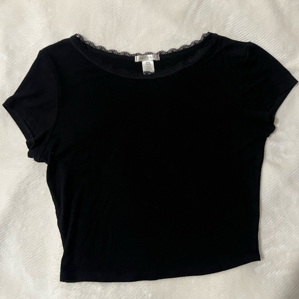 Bozzolo Raglan Crop Tee White and Black